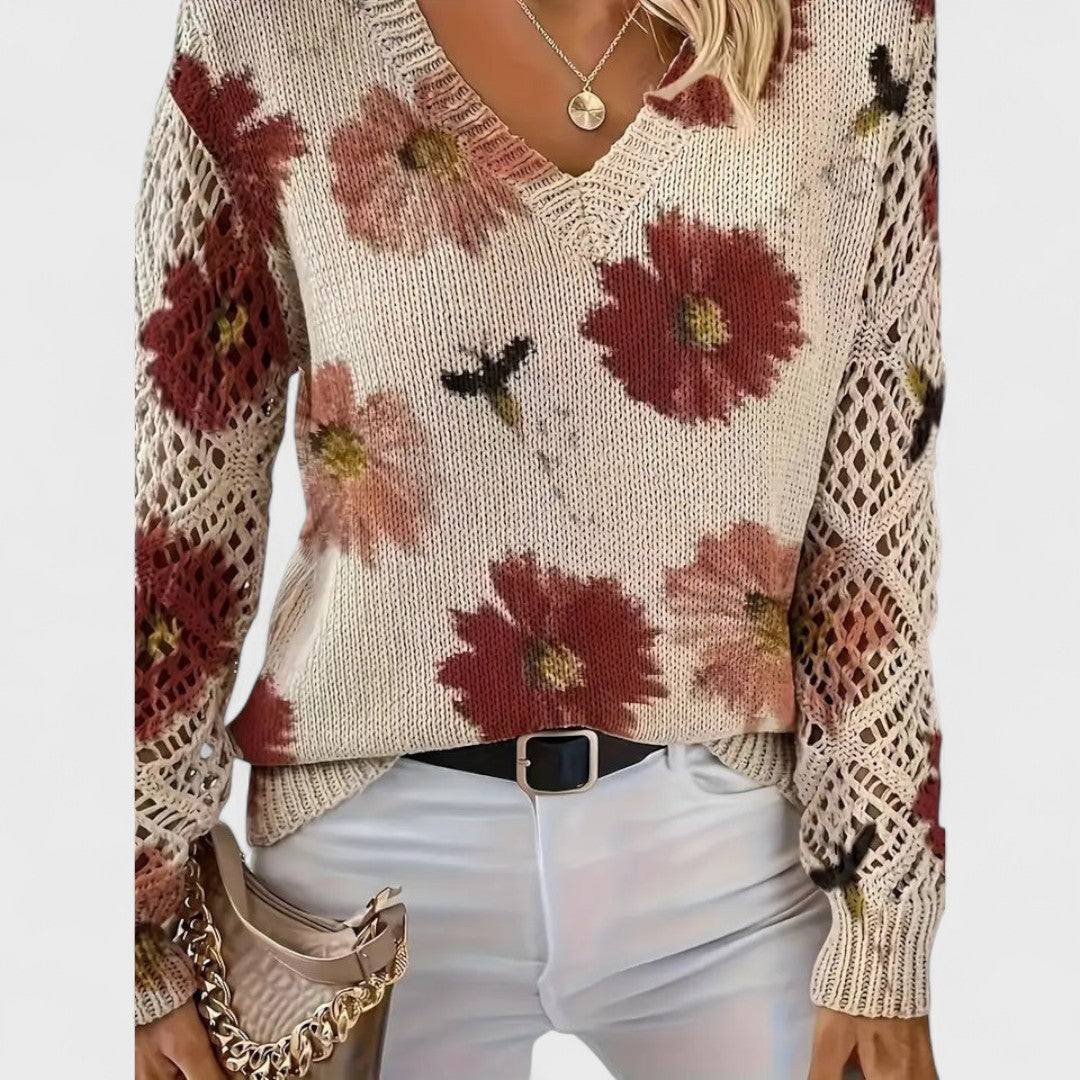 Aurélie - Maglia elegante con disegno floreale