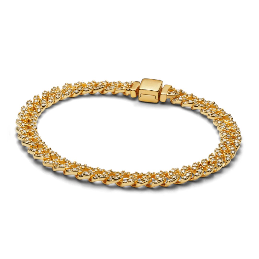 Shannelise | Bracciale Cubano Rosa in Oro 18k