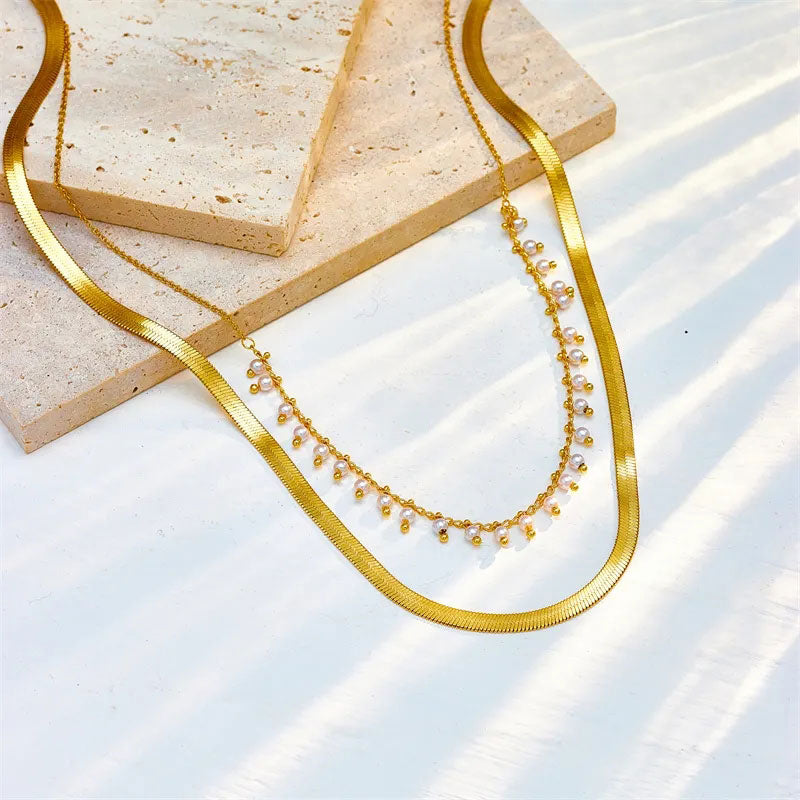 Marizanne | Collana Serpente di Lusso & Set di Gioielli con Perle in Oro 18K