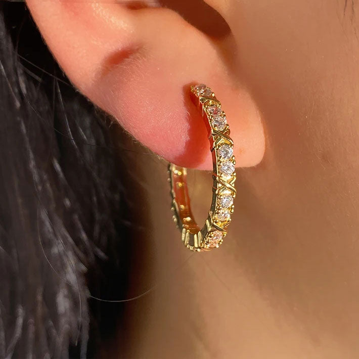 Aurelisse | Orecchini a Croce in Zirconia Oro 18K