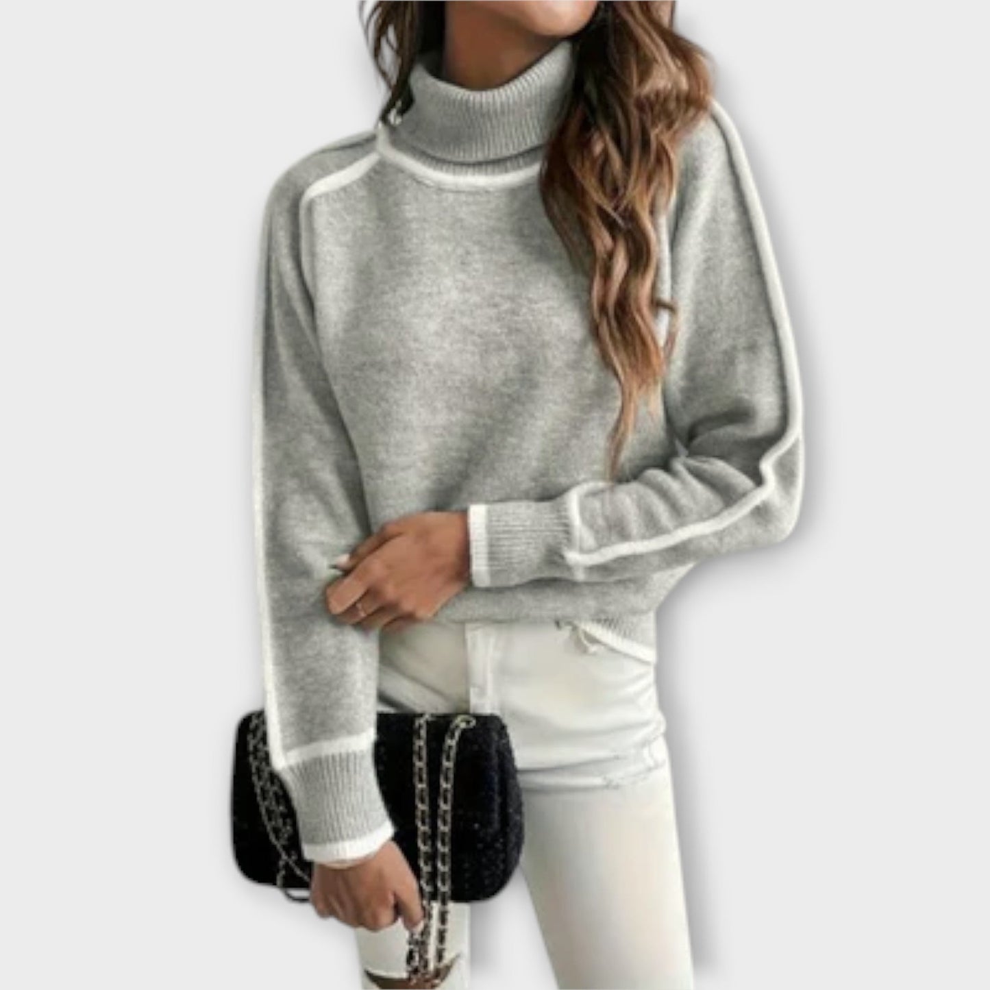 Aurora - Maglione casual con colletto alto