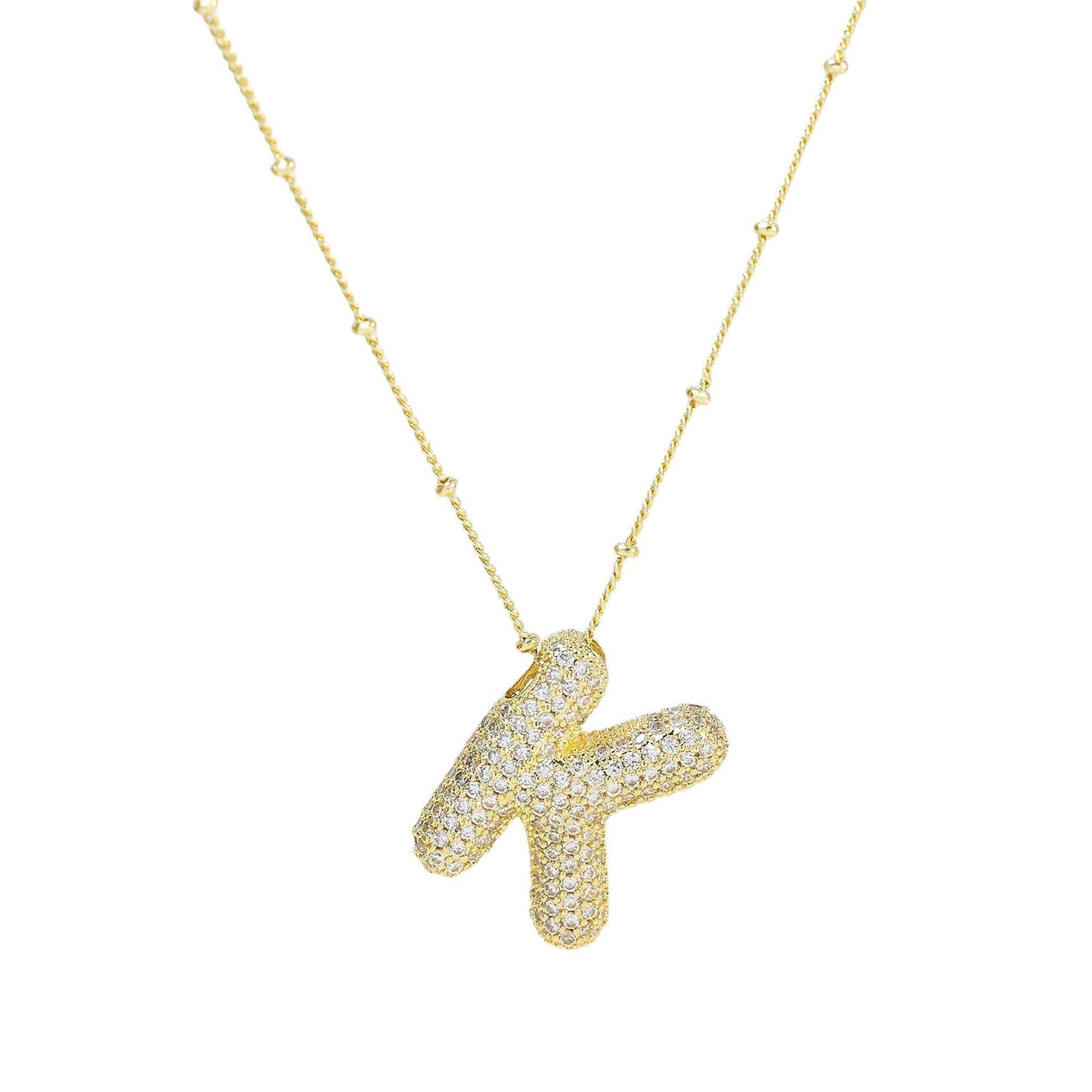 Savannah | Collana con Lettera a Bolla in Diamante