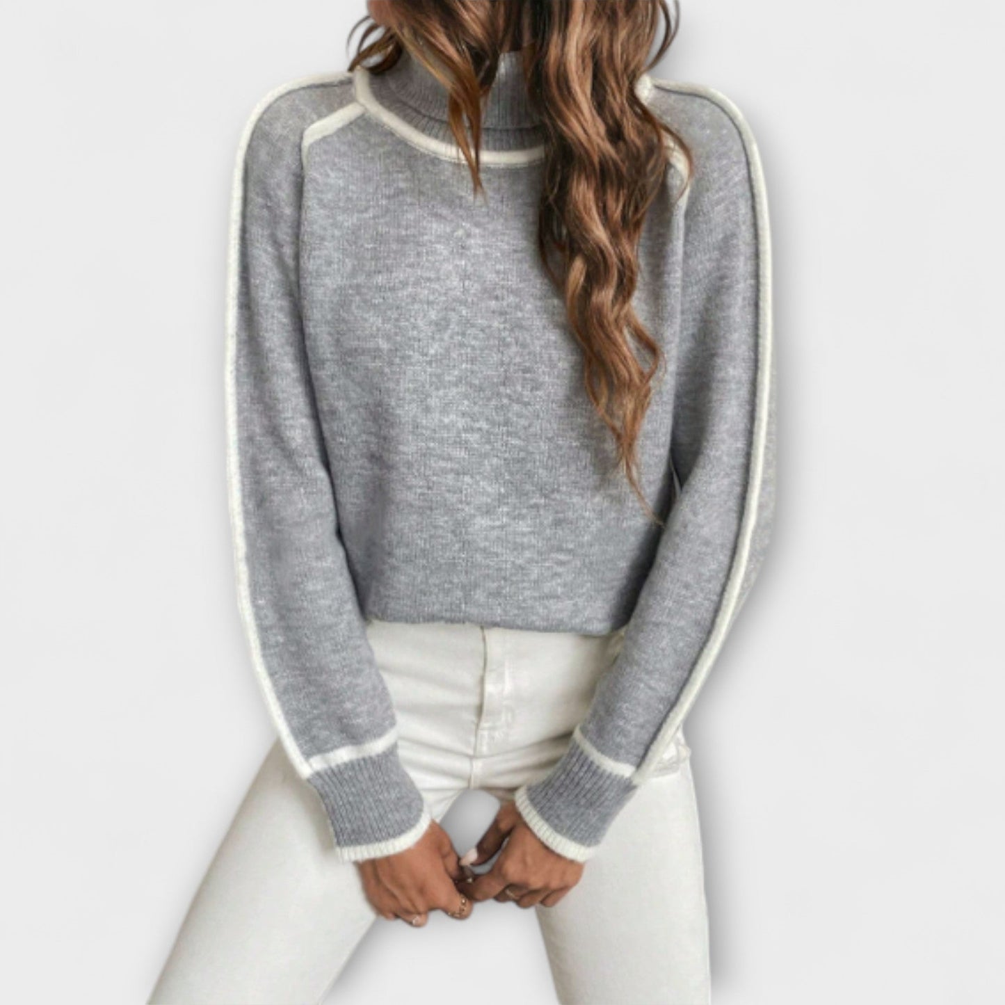 Aurora - Maglione casual con colletto alto