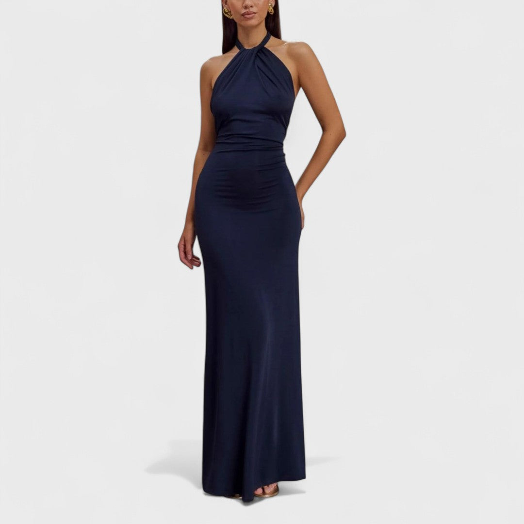 Klara ™️ – Abito curvy in seta con collo halter