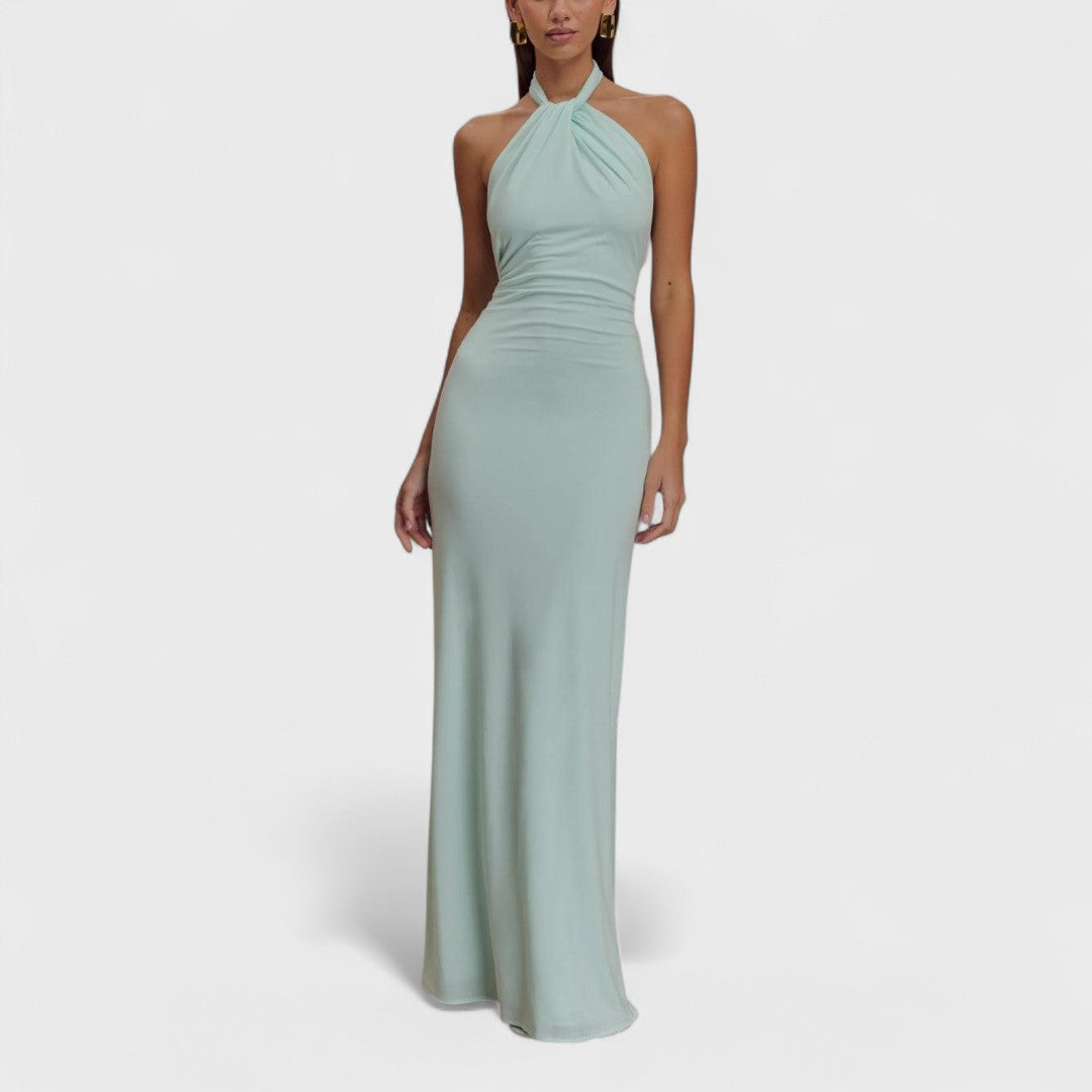 Klara ™️ – Abito curvy in seta con collo halter