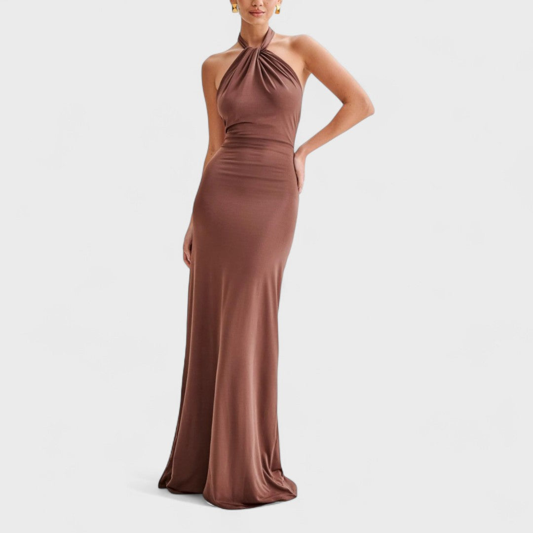 Klara ™️ – Abito curvy in seta con collo halter