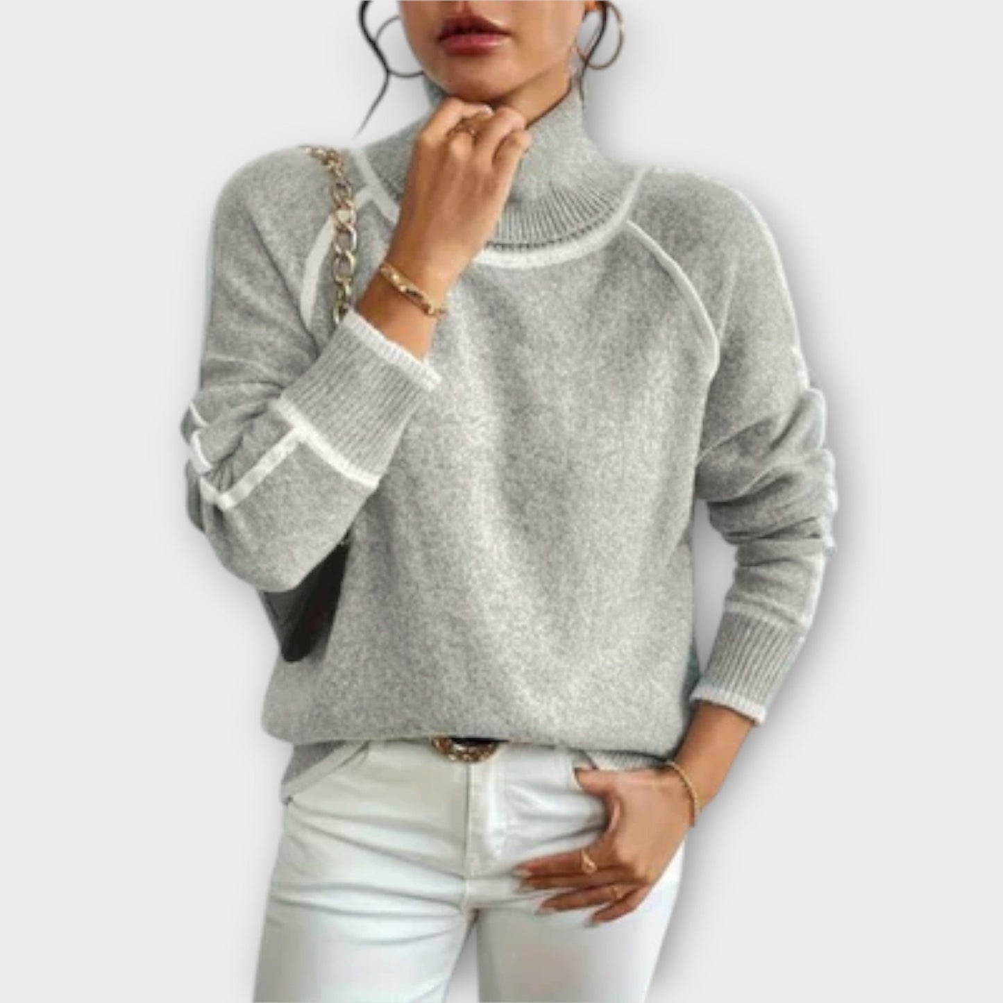 Aurora - Maglione casual con colletto alto