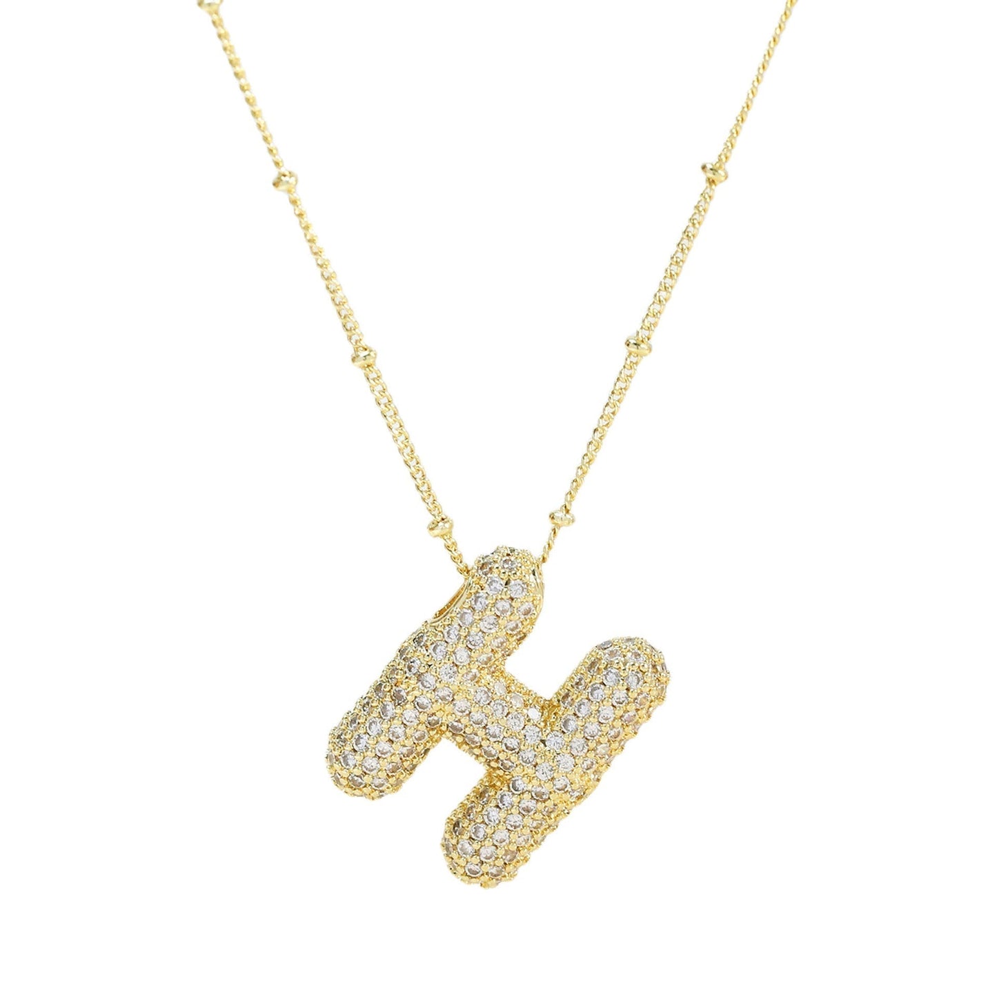 Savannah | Collana con Lettera a Bolla in Diamante