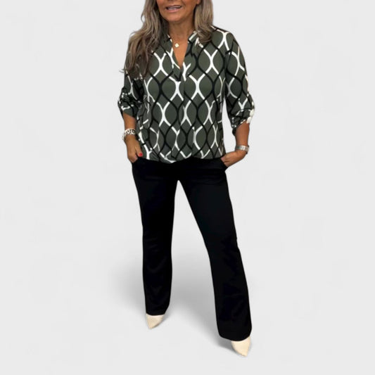 Janny - Camicetta casual con maniche lunghe e motivo elegante