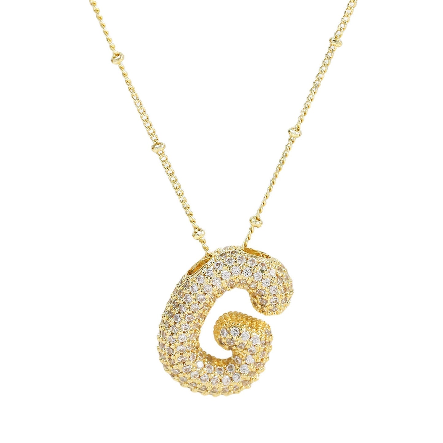 Savannah | Collana con Lettera a Bolla in Diamante