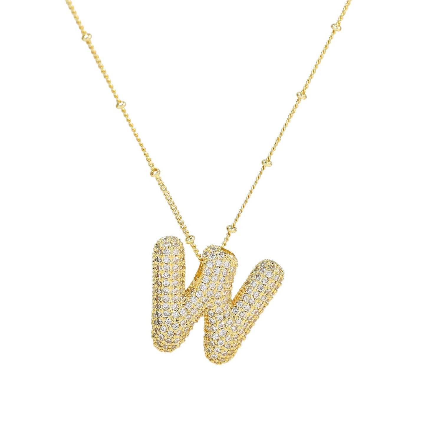 Savannah | Collana con Lettera a Bolla in Diamante