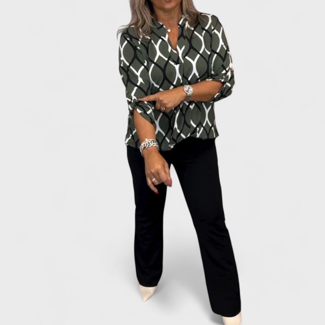 Janny - Camicetta casual con maniche lunghe e motivo elegante