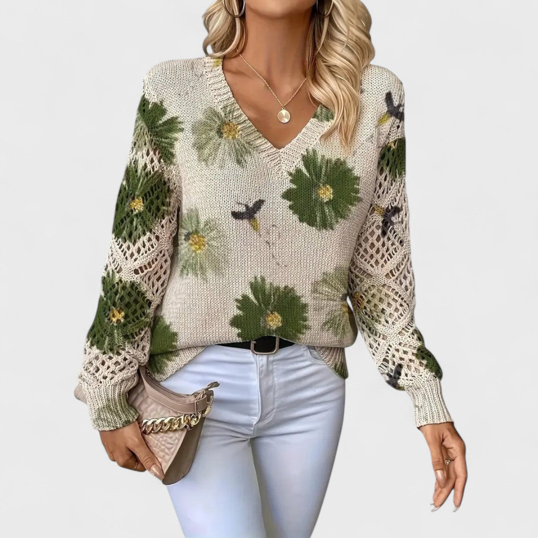 Aurélie - Maglia elegante con disegno floreale