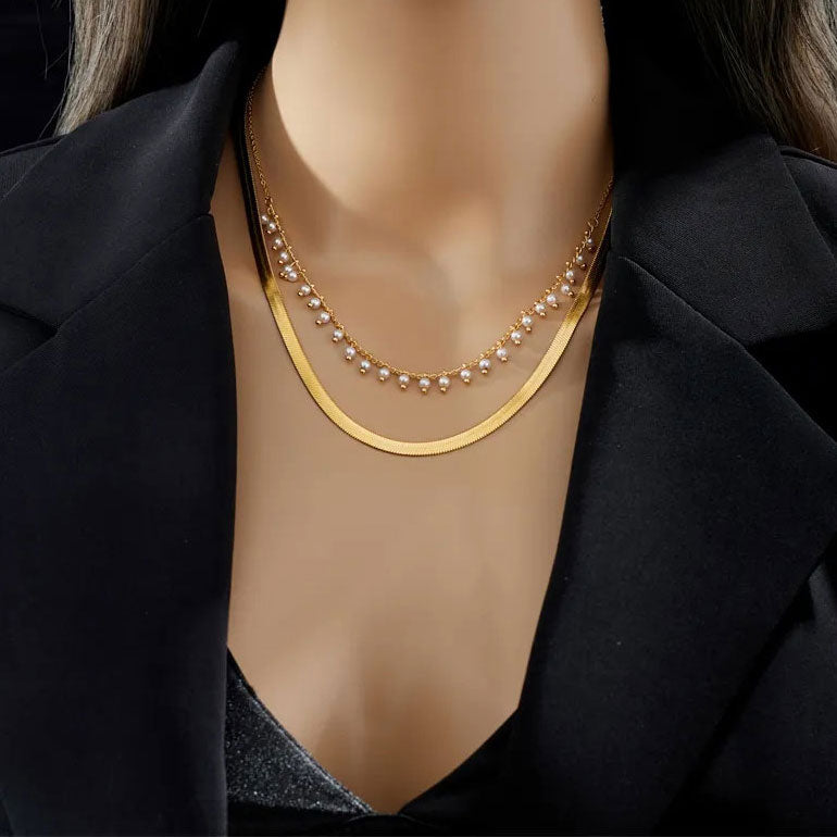Marizanne | Collana Serpente di Lusso & Set di Gioielli con Perle in Oro 18K
