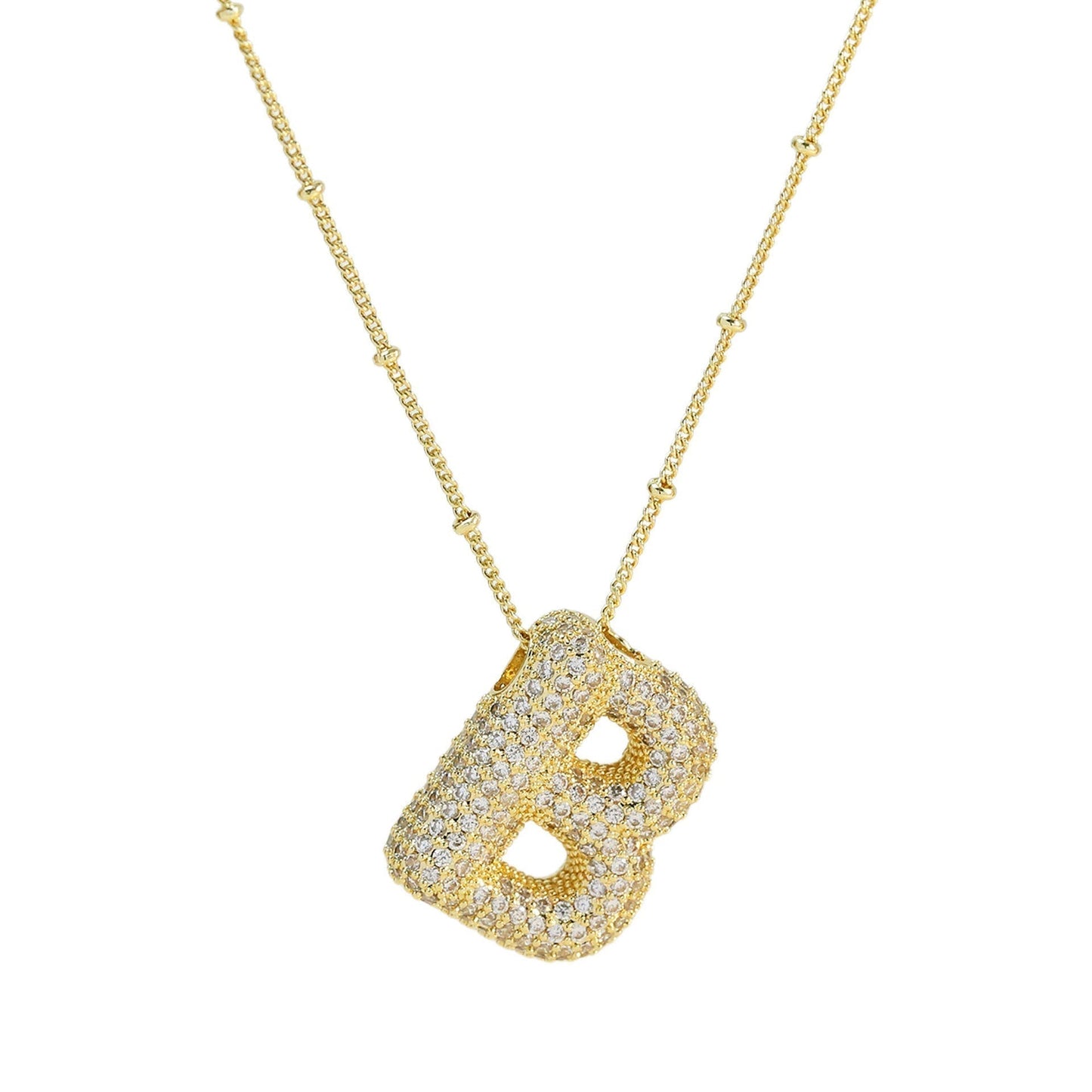 Savannah | Collana con Lettera a Bolla in Diamante
