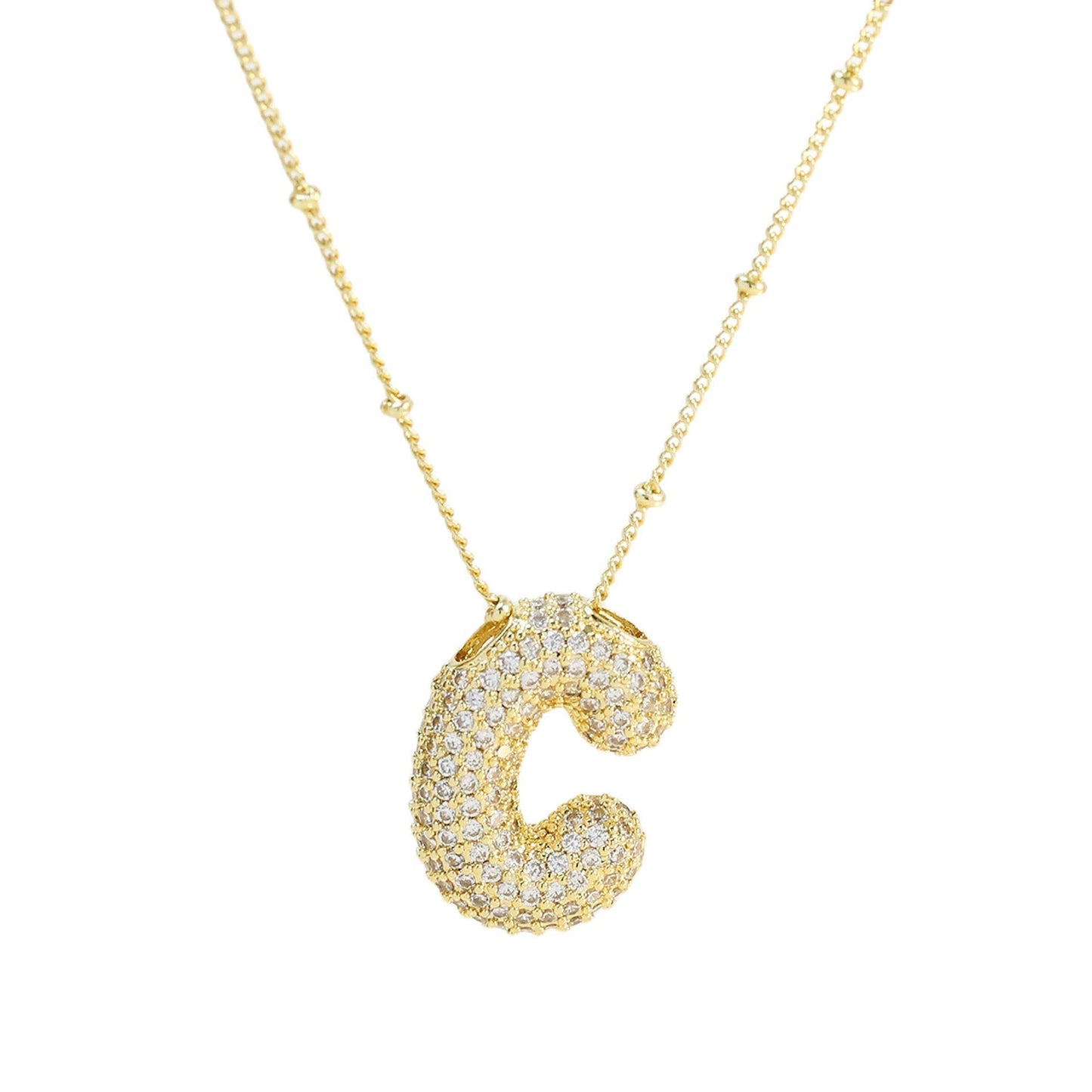 Savannah | Collana con Lettera a Bolla in Diamante