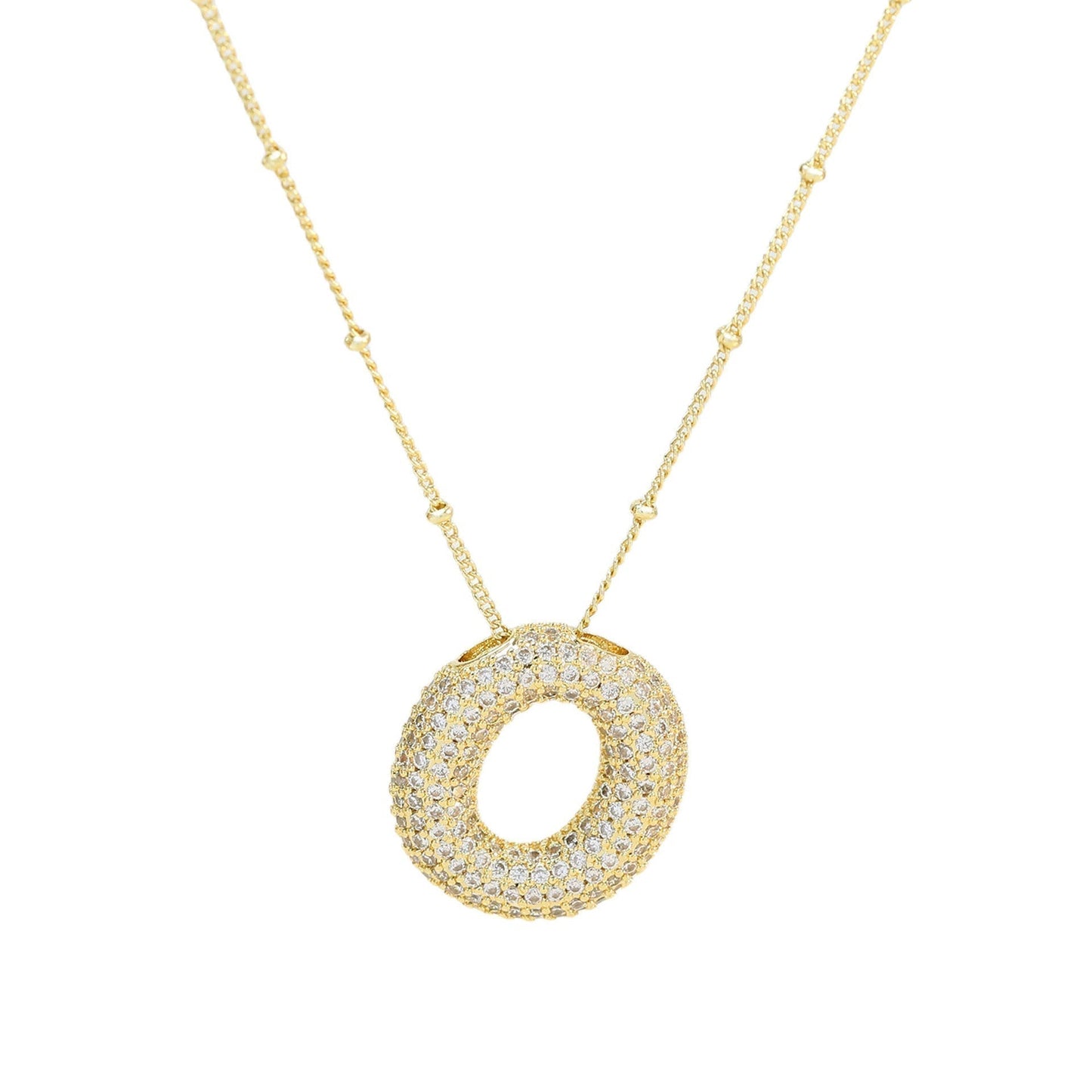 Savannah | Collana con Lettera a Bolla in Diamante