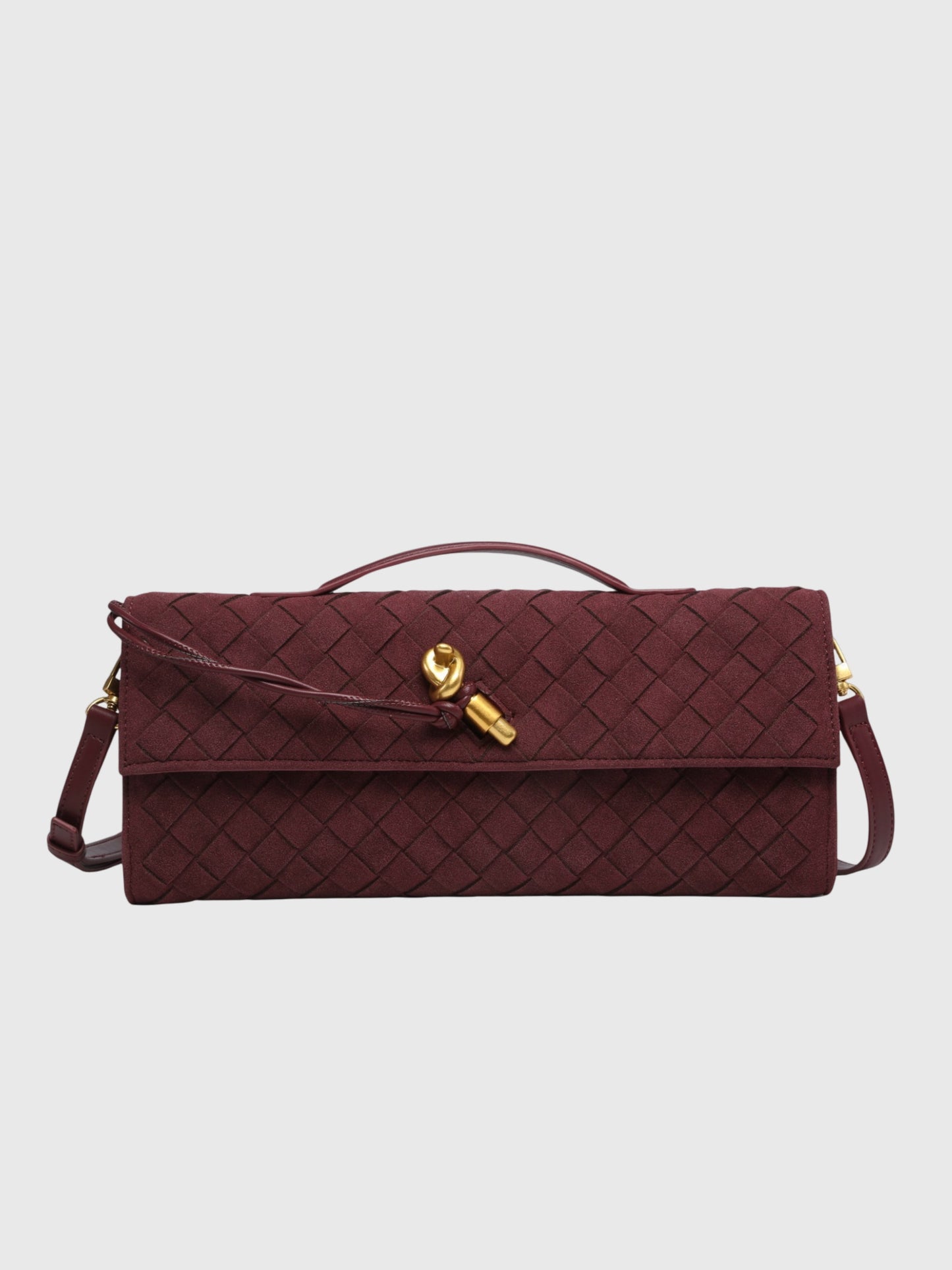 Cherry | Clutch in Suede Intrecciato di Lusso