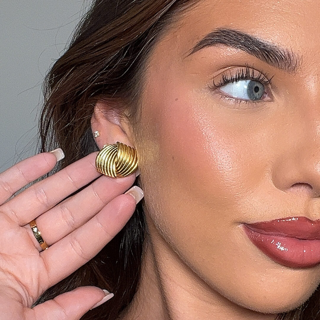 Amaya Fluted Fan Earrings