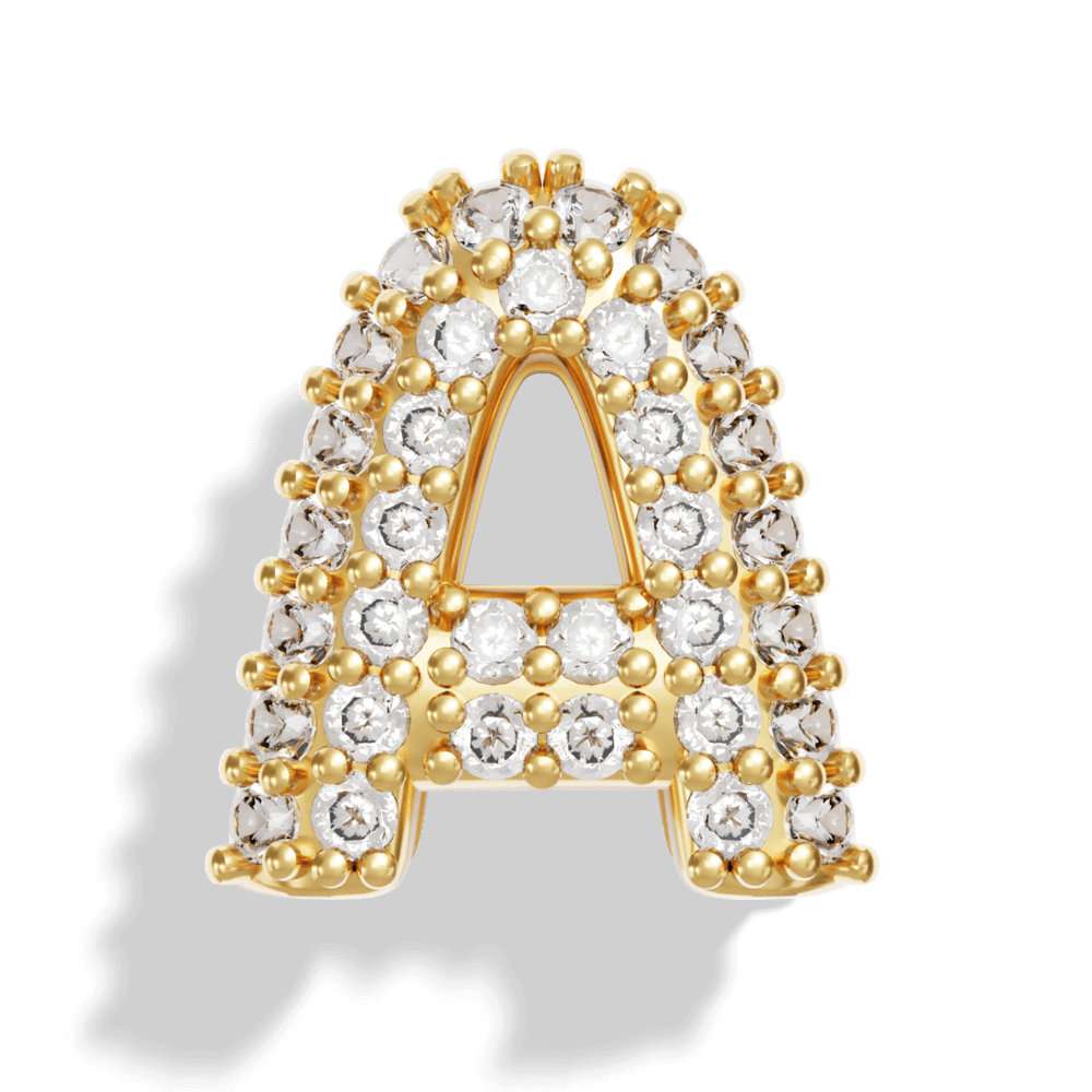 Gold Pave Bubble Letter Charms