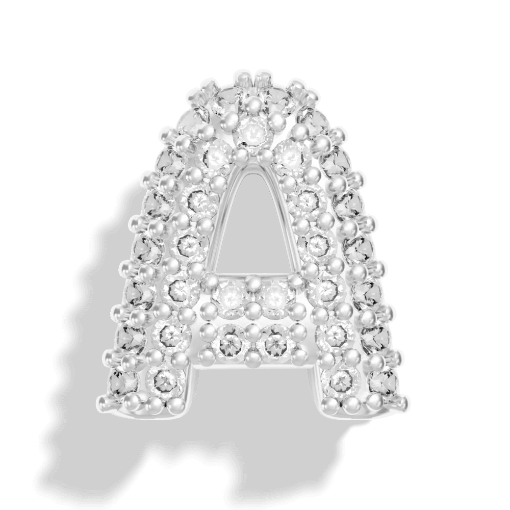 Silver Pave Bubble Letter Charms
