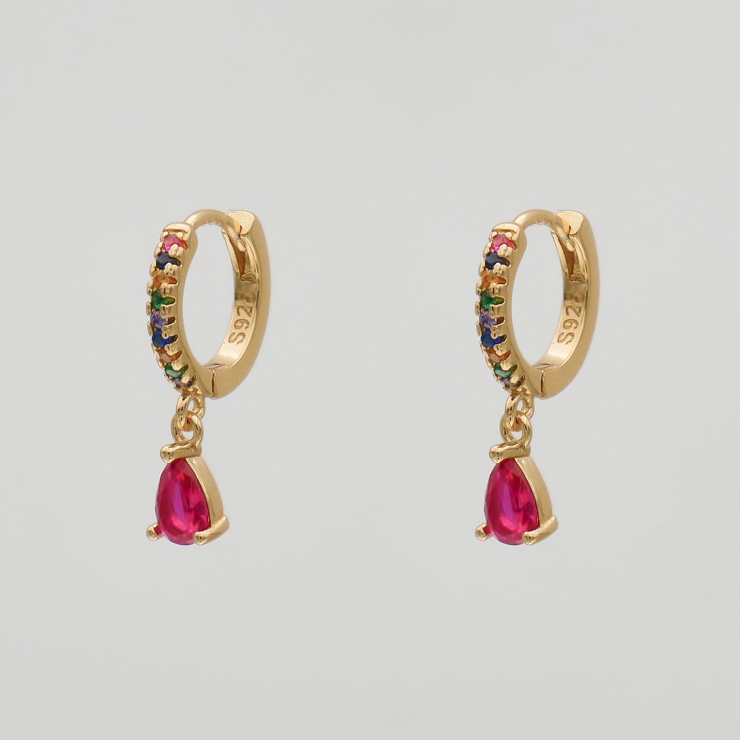 Aurora Gemstone Huggie Earrings