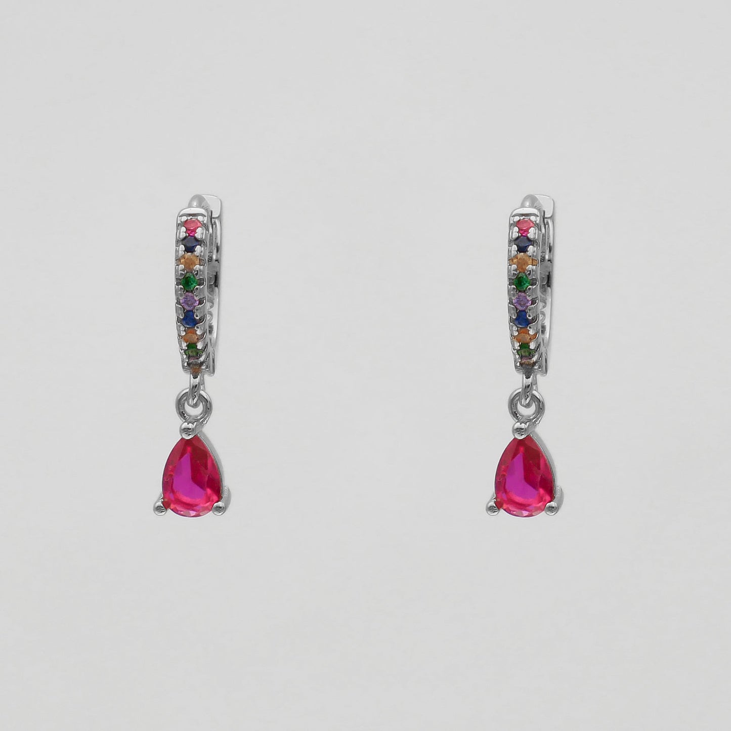 Aurora Gemstone Huggie Earrings