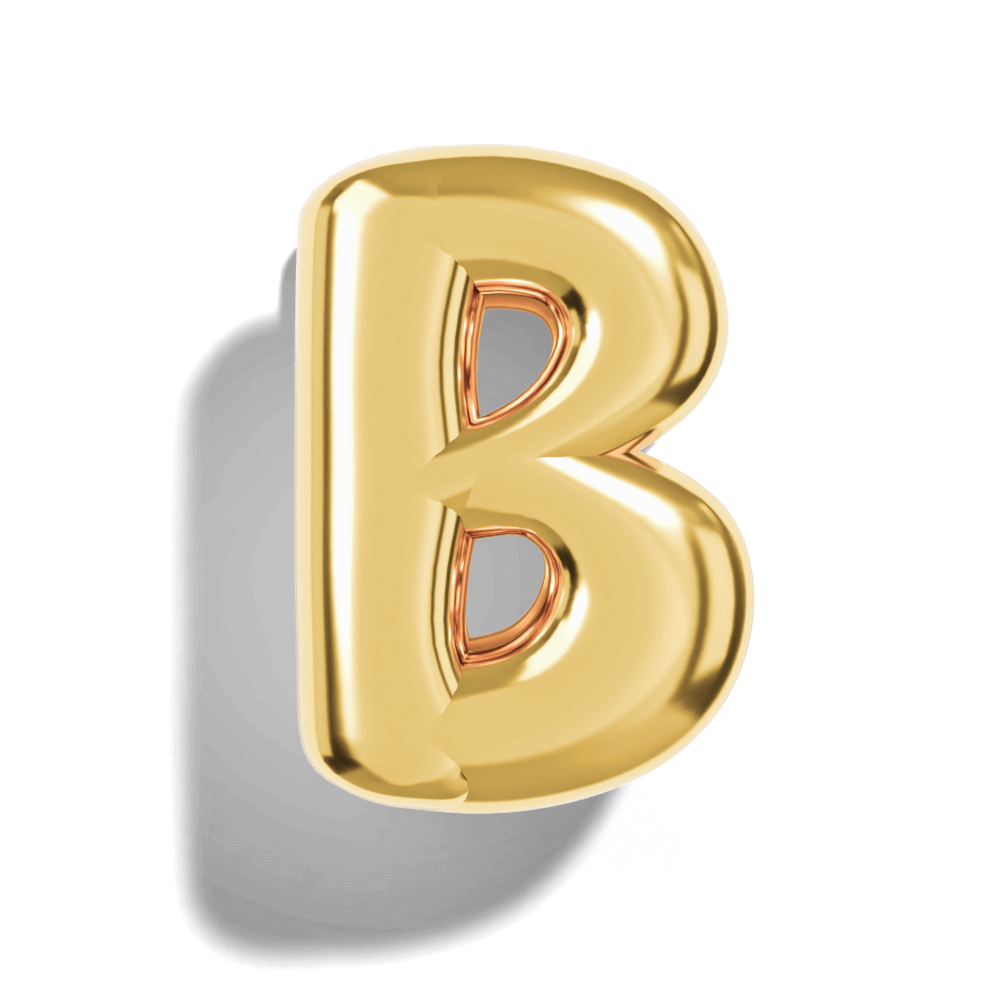 Gold Bubble Letter Charms