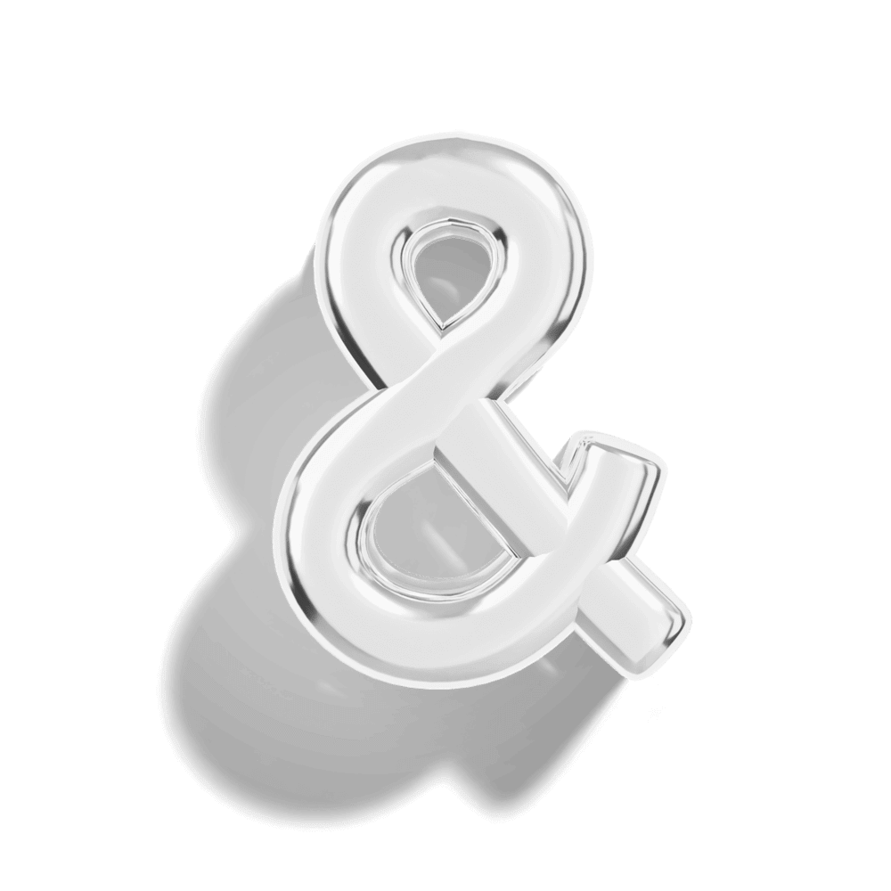 Silver Bubble Letter Charms