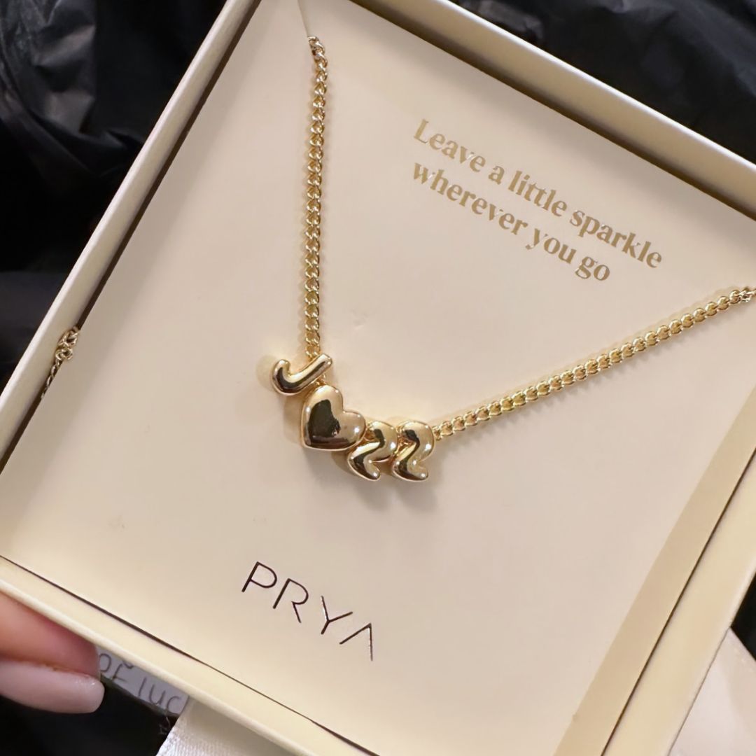 Gold Bubble Letter Charms