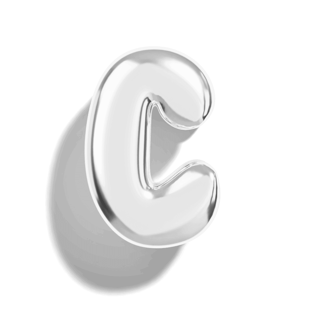 Silver Bubble Letter Charms