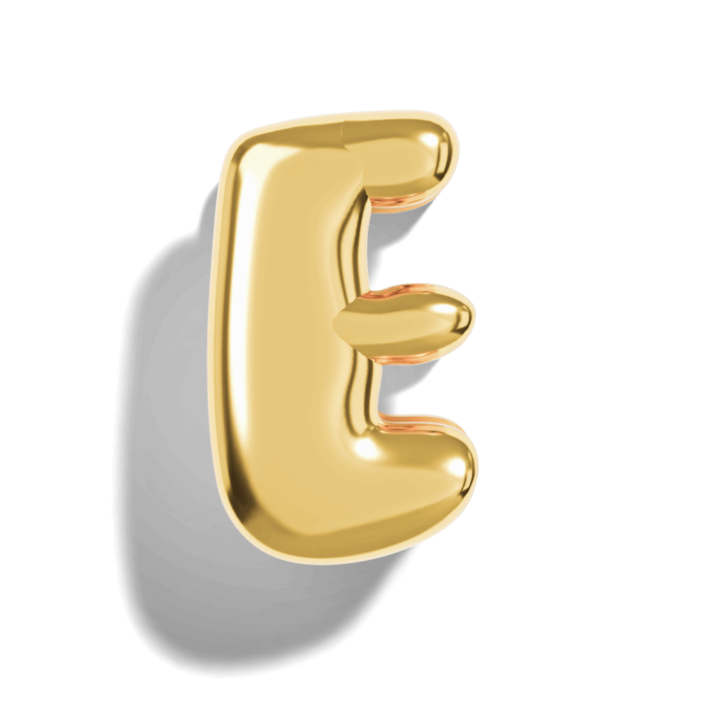 Gold Bubble Letter Charms