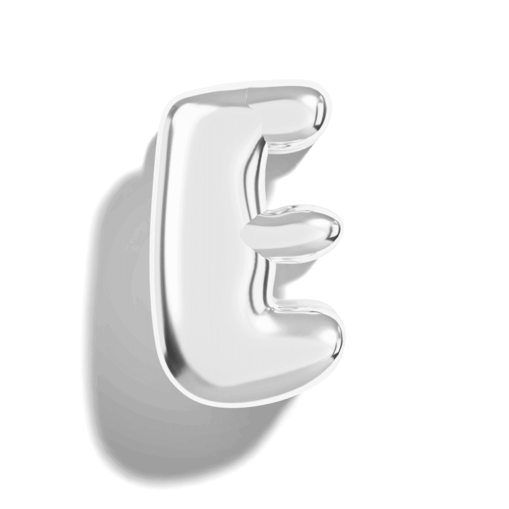 Silver Bubble Letter Charms