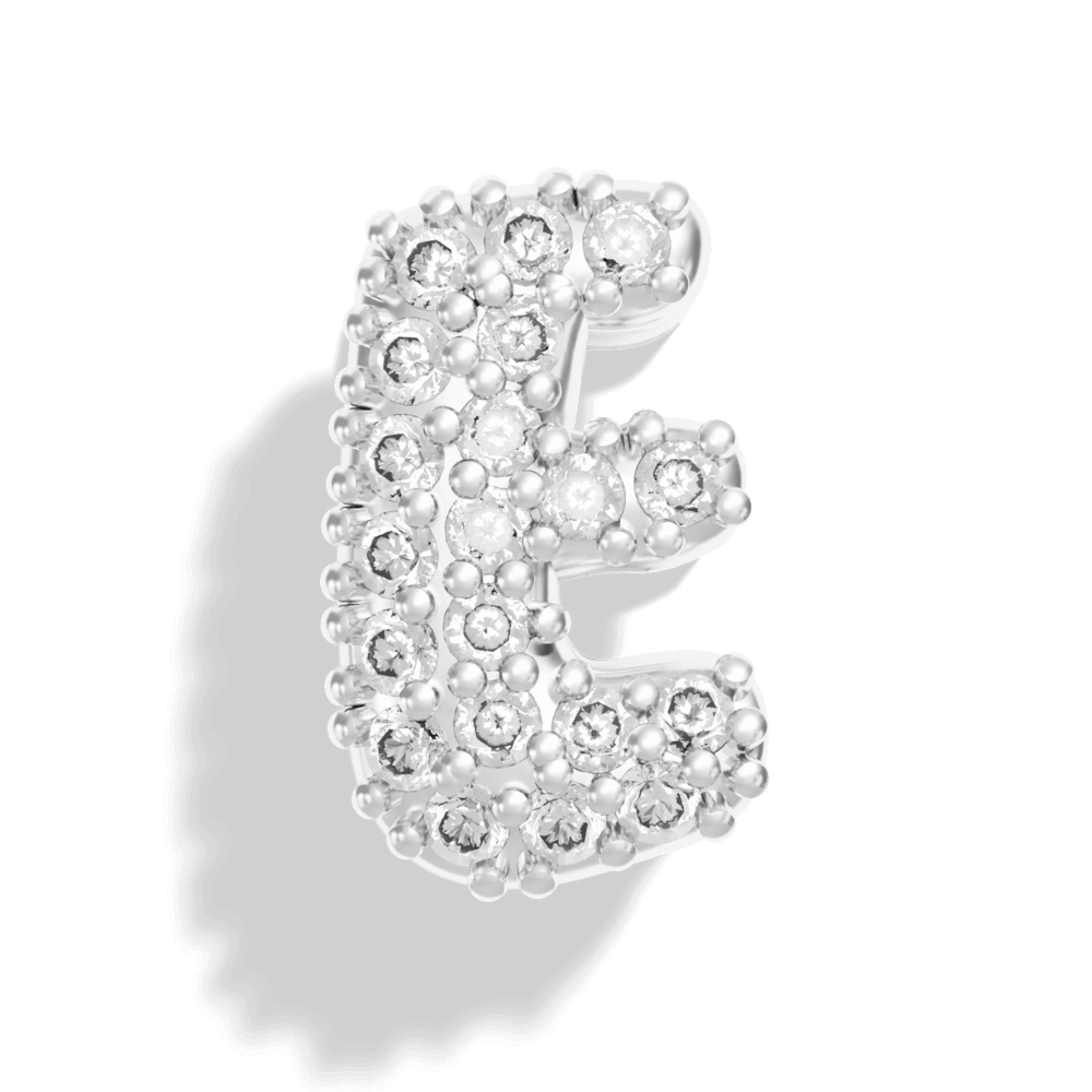 Silver Pave Bubble Letter Charms