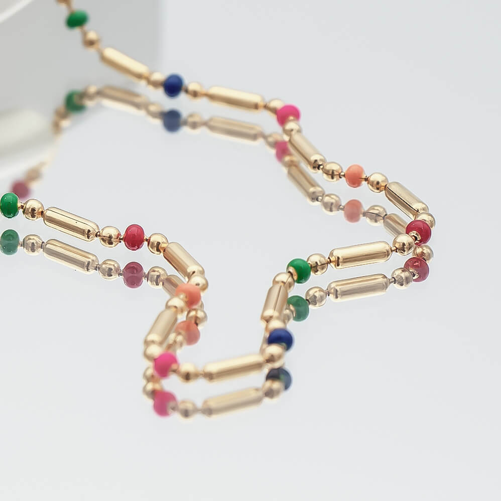 Elsie Rainbow Bead Necklace