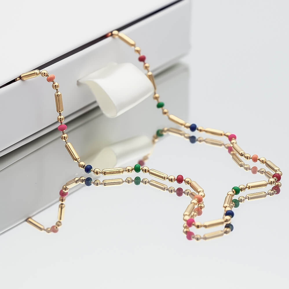 Elsie Rainbow Bead Necklace