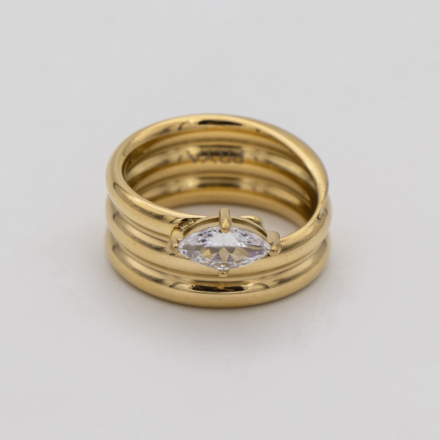 Emilia Double Band Stone Ring
