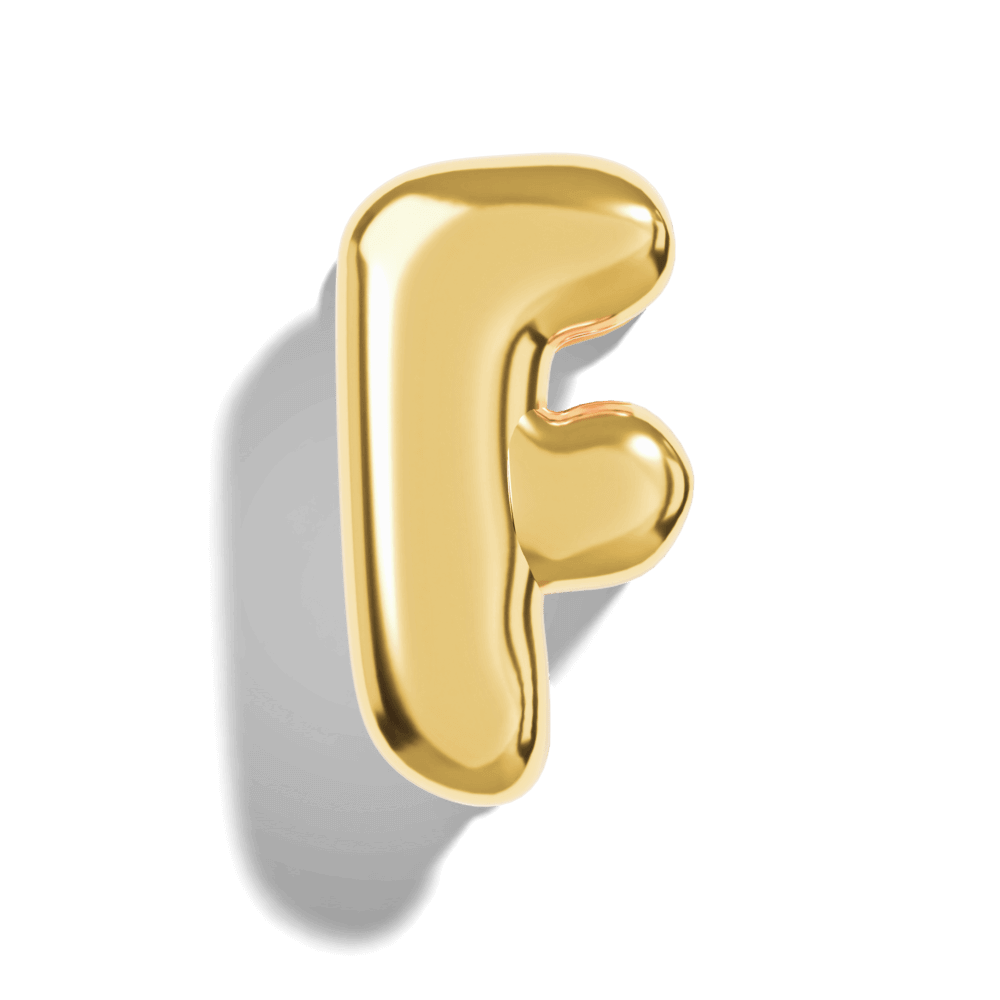 Gold Bubble Letter Charms