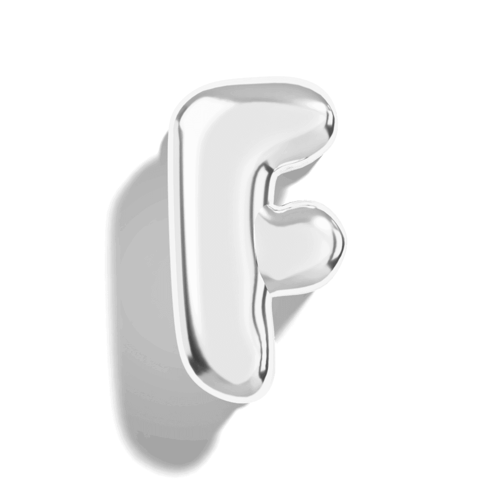 Silver Bubble Letter Charms