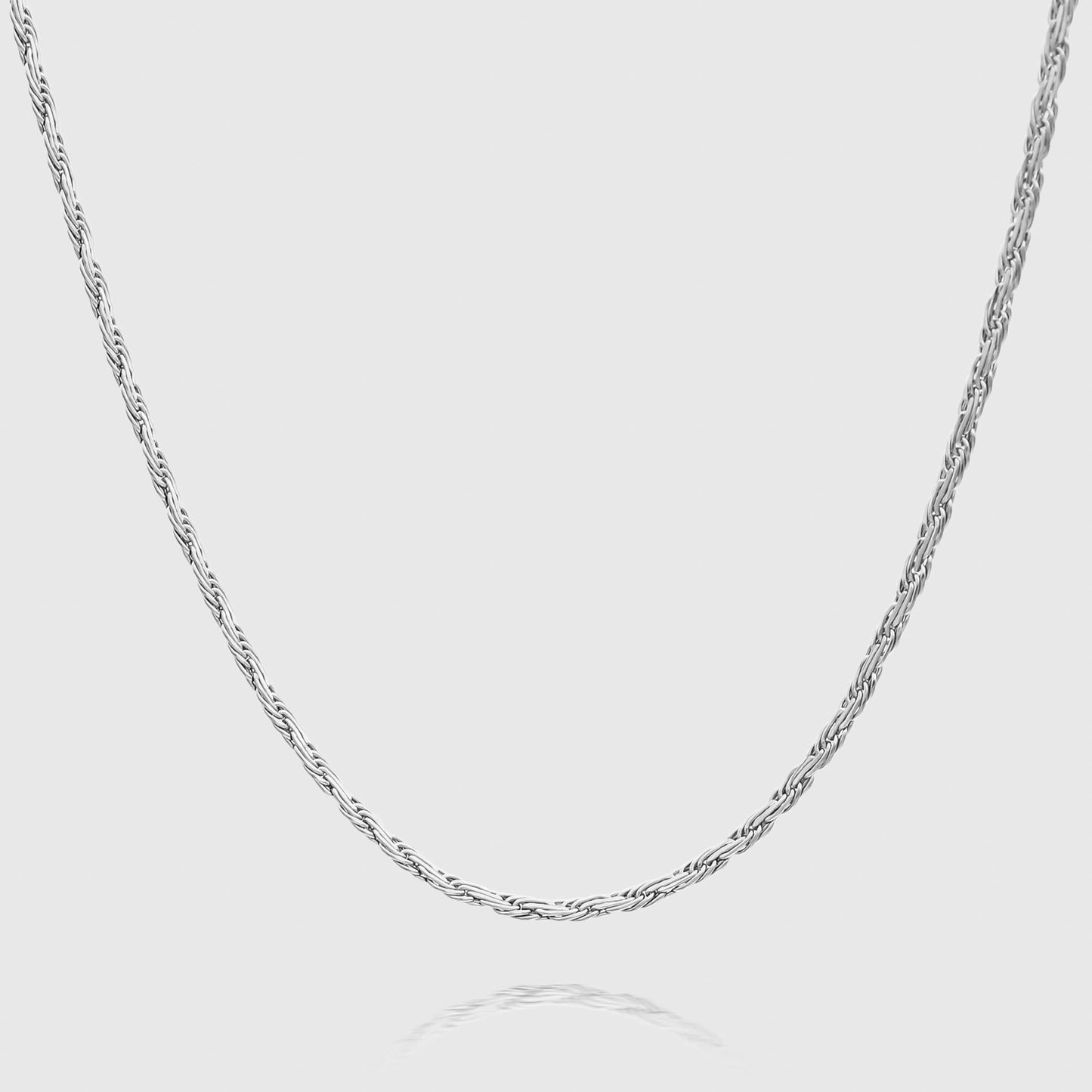 Flat Rope Link Chain | Silver