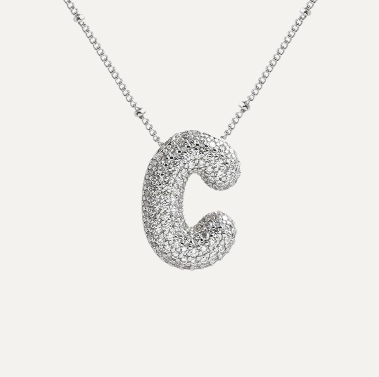 Savannah | Collana con Lettera a Bolla in Diamante