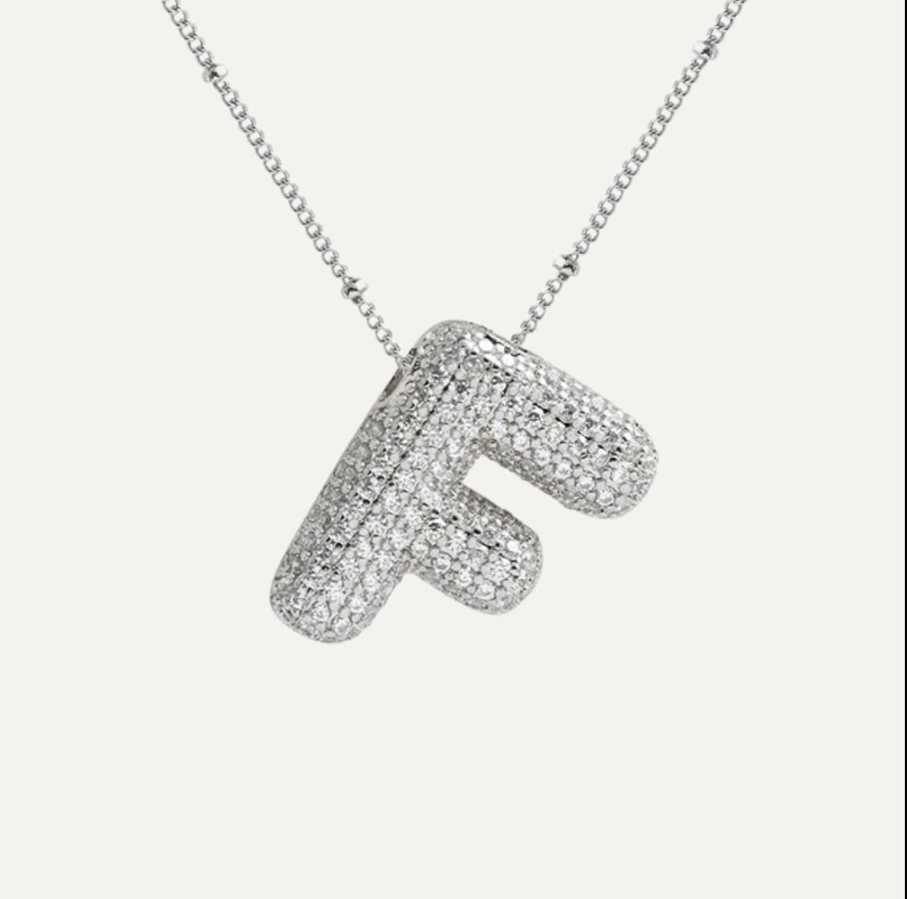 Savannah | Collana con Lettera a Bolla in Diamante