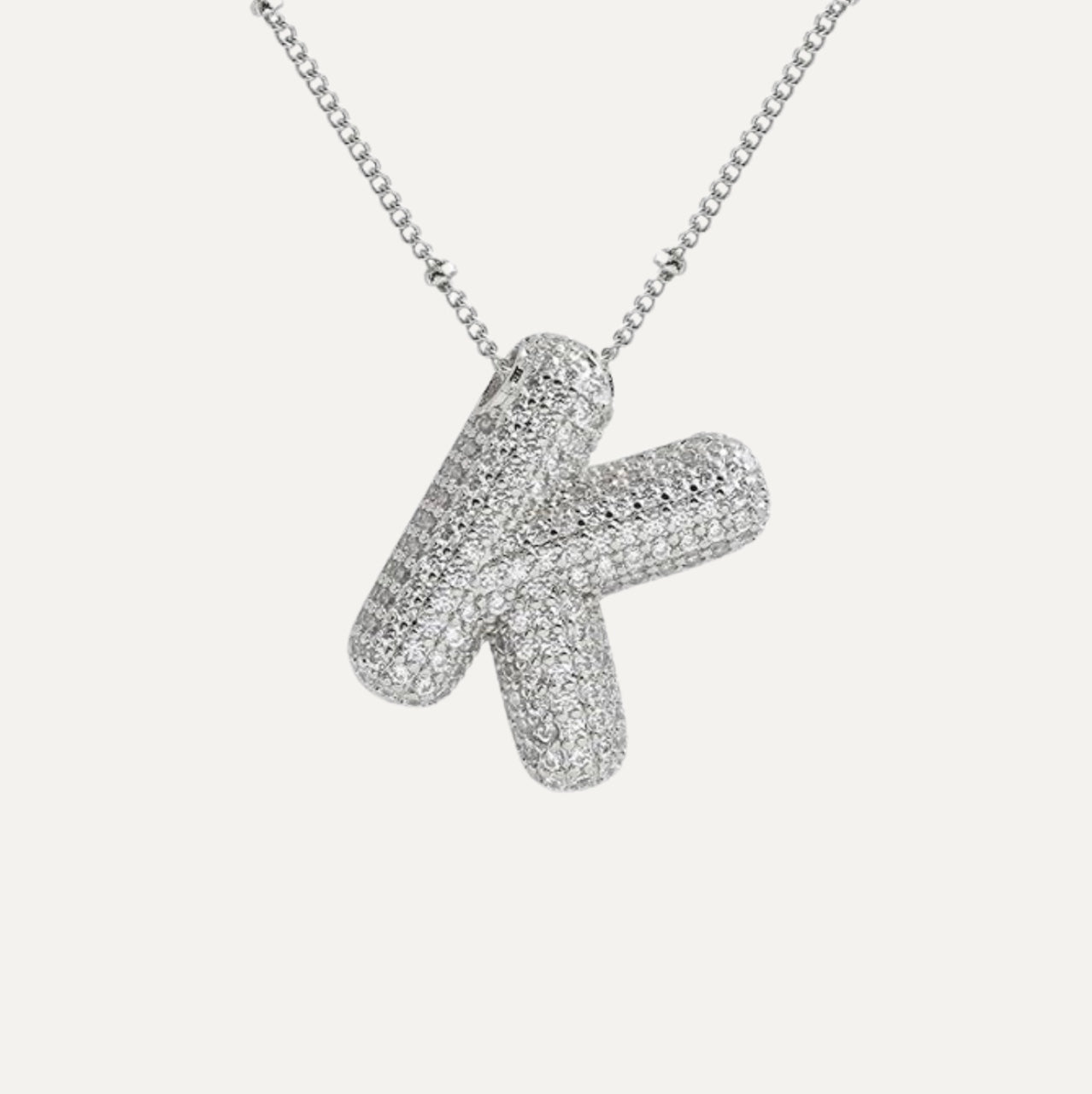 Savannah | Collana con Lettera a Bolla in Diamante