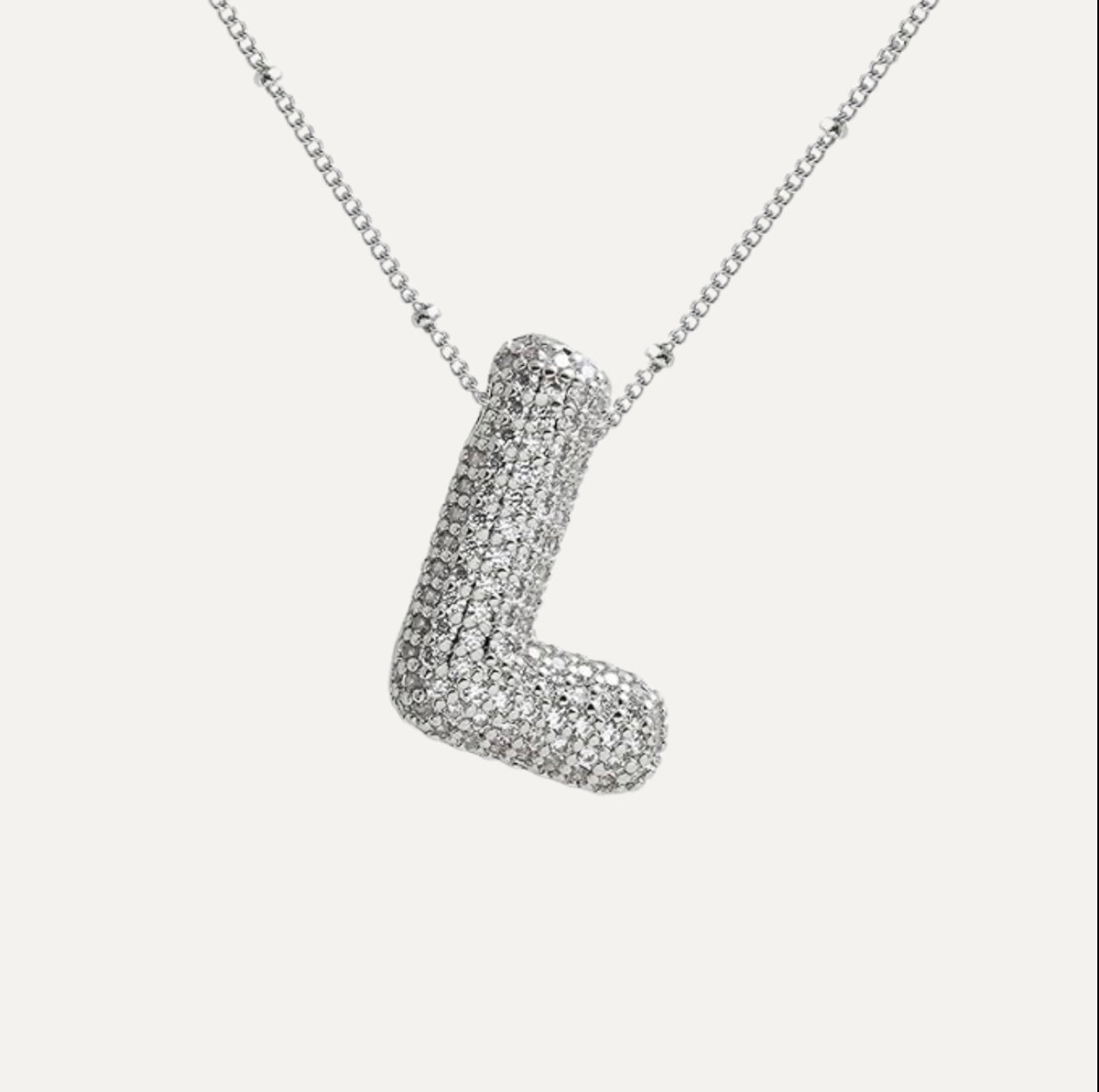 Savannah | Collana con Lettera a Bolla in Diamante