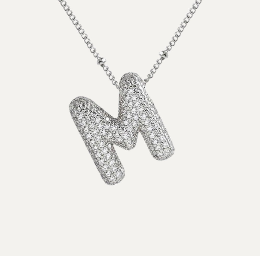 Savannah | Collana con Lettera a Bolla in Diamante