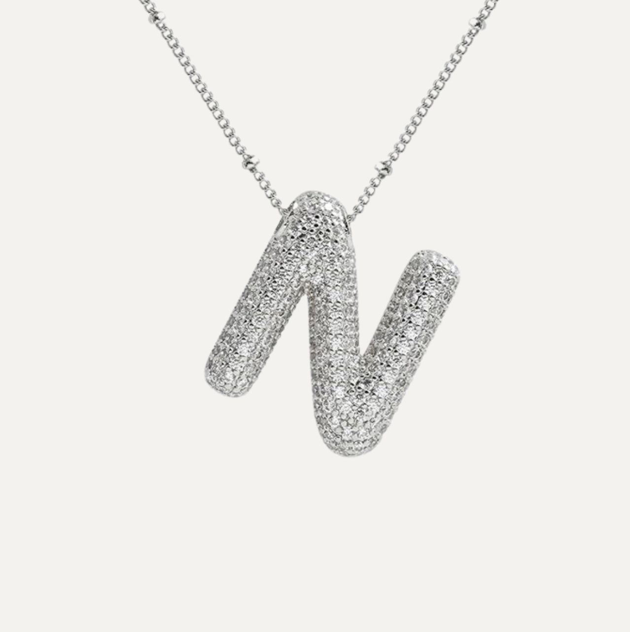 Savannah | Collana con Lettera a Bolla in Diamante