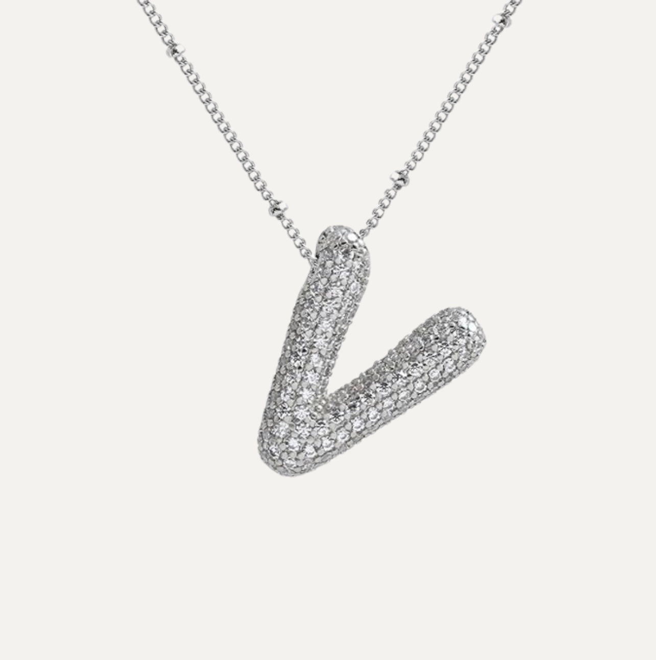 Savannah | Collana con Lettera a Bolla in Diamante