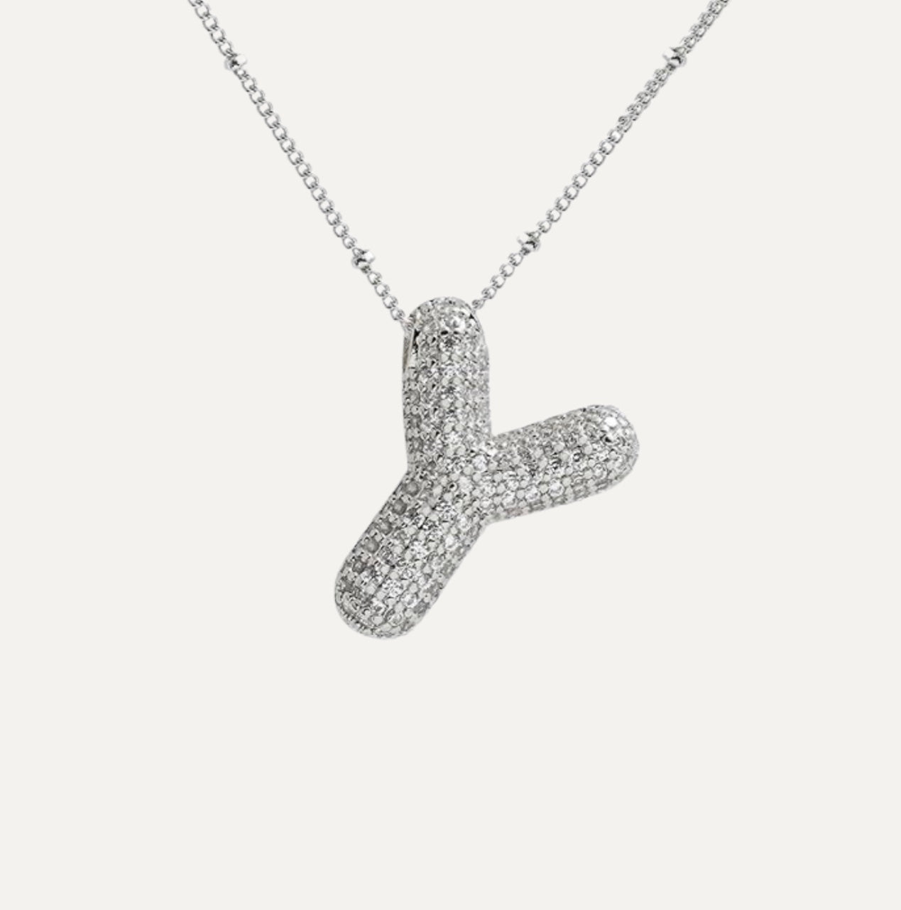 Savannah | Collana con Lettera a Bolla in Diamante