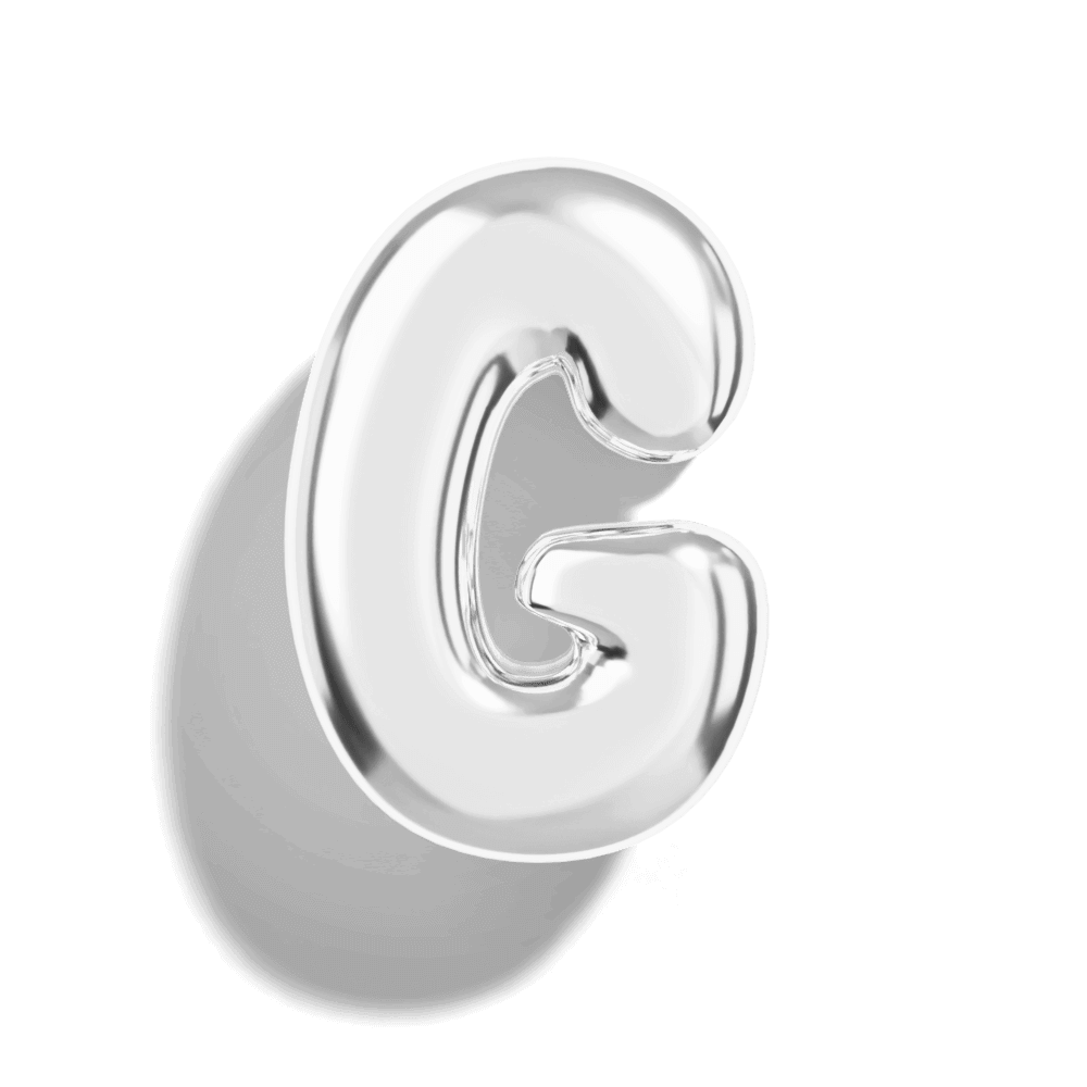 Silver Bubble Letter Charms