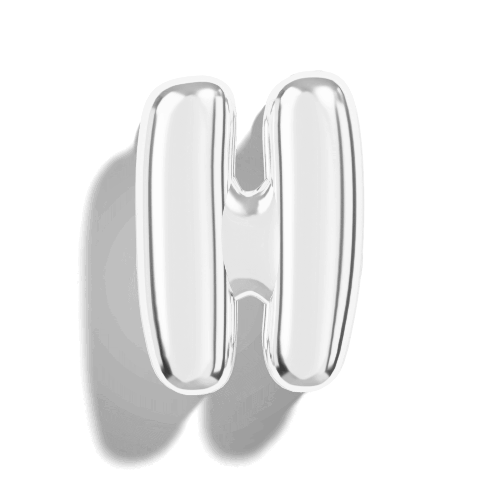 Silver Bubble Letter Charms